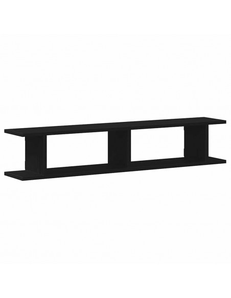 Mensole da Parete 2 pz Rovere Nero 105x18x20 cm in Truciolato