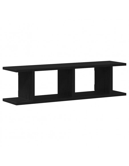 Mensole da Parete 2 pz Rovere Nero 75x18x20 cm in Truciolato
