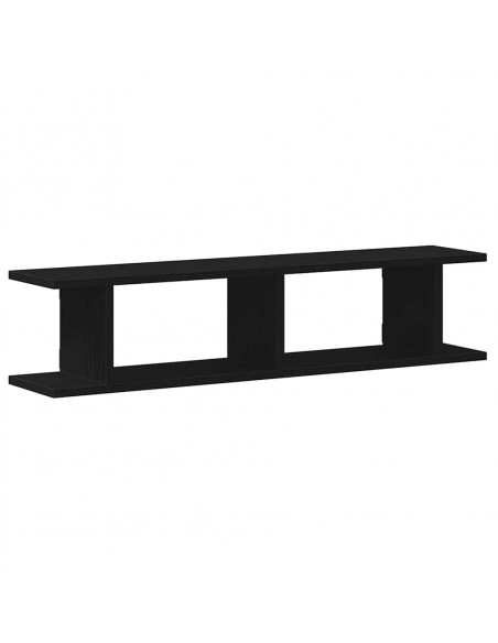 Mensole da Parete 2 pz Rovere Nero 90x18x20 cm in Truciolato