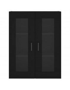 Mobile a Parete Nero 69,5x34x90 cm 2