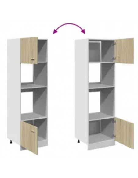 Mobile per Microonde Rovere Sonoma 60x57x207 cm Multistrato