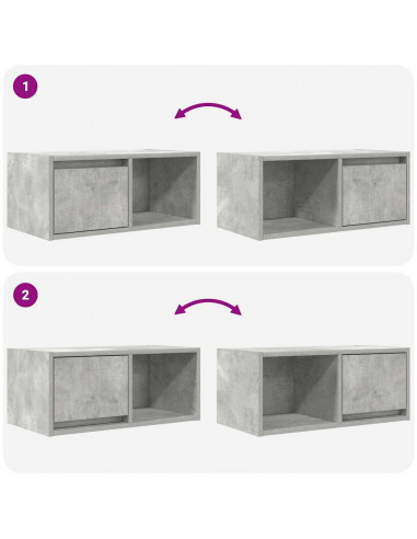 Mobile per TV Grigio Cemento 60x31x25,5 cm Legno Multistrato