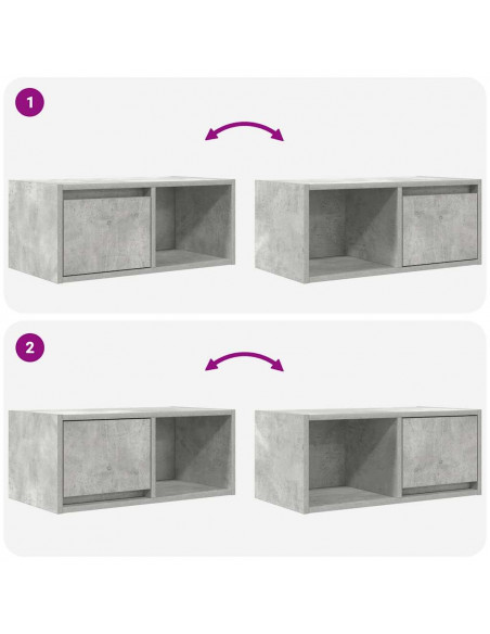 Mobile per TV Grigio Cemento 60x31x25,5 cm Legno Multistrato
