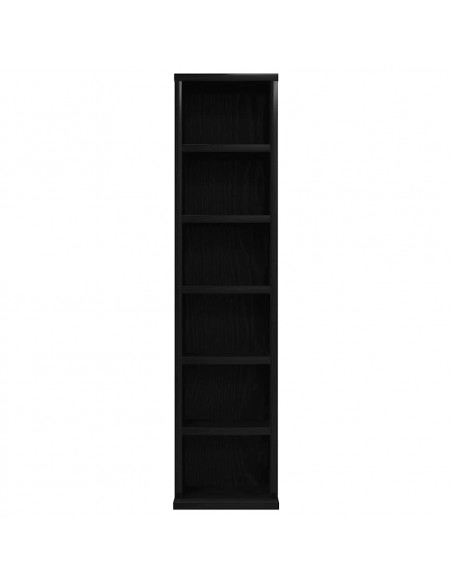 Mobile Porta CD Rovere Nero 21x20x88 cm in Legno Multistrato