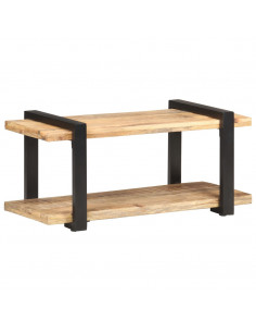 Mobile Porta TV 90x40x40 cm in Legno di Mango Grezzo 2