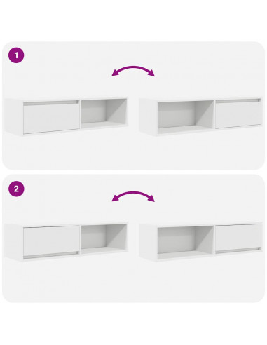 Mobile Porta TV Bianco 100x31x25,5 cm in Legno Multistrato