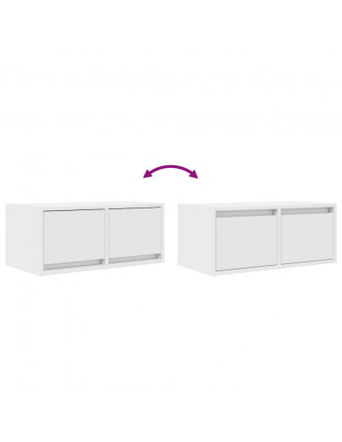 Mobile Porta TV Bianco 60x31x25,5 cm in Legno Multistrato