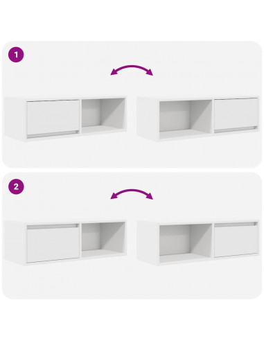 Mobile Porta TV Bianco 80x31x25,5 cm in Legno Multistrato