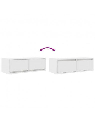 Mobile Porta TV Bianco 80x31x25,5 cm in Legno Multistrato