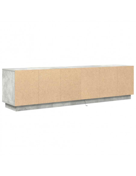 Mobile Porta TV con Luci LED Grigio Cemento 193,5x41x50 cm