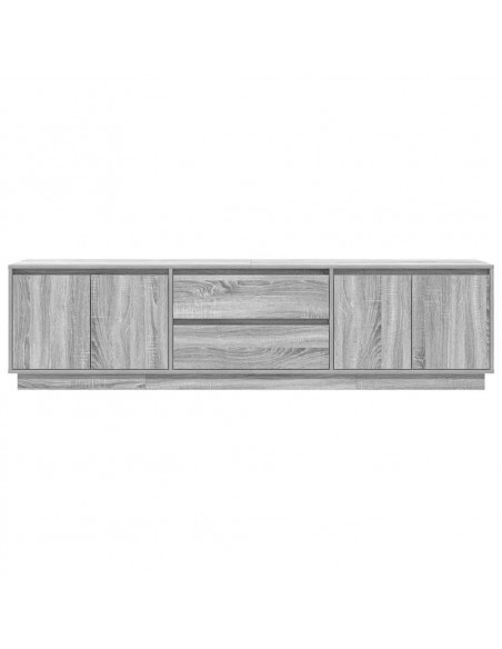 Mobile Porta TV con Luci LED Grigio Sonoma 193,5x41x50 cm
