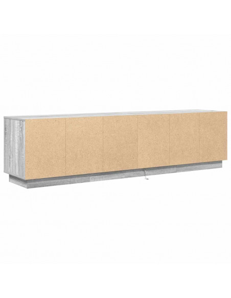 Mobile Porta TV con Luci LED Grigio Sonoma 193,5x41x50 cm