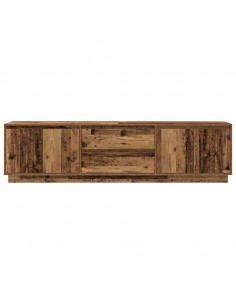 Mobile Porta TV con Luci LED Legno Antico 193,5x41x50 cm 2