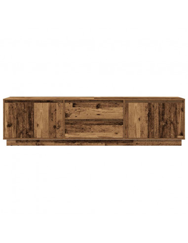 Mobile Porta TV con Luci LED Legno Antico 193,5x41x50 cm