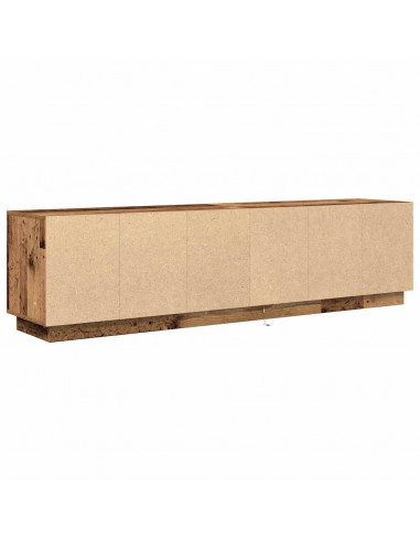 Mobile Porta TV con Luci LED Legno Antico 193,5x41x50 cm