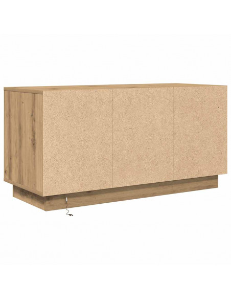 Mobile Porta TV con Luci LED Rovere Artigianale 100x41x50 cm