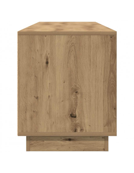 Mobile Porta TV con Luci LED Rovere Artigianale 193,5x41x50 cm