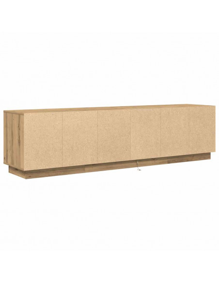 Mobile Porta TV con Luci LED Rovere Artigianale 193,5x41x50 cm