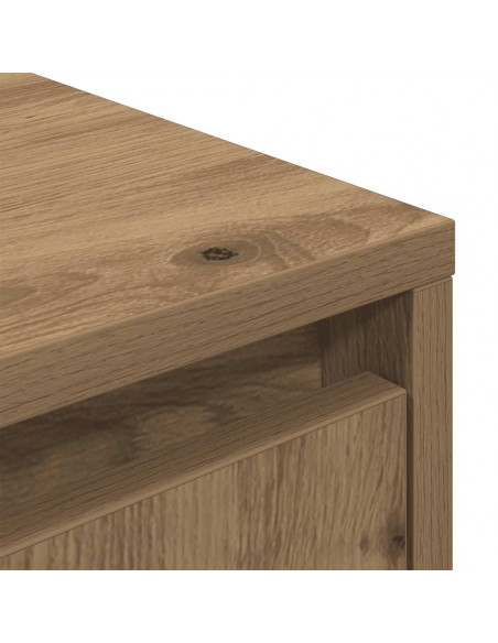 Mobile Porta TV con Luci LED Rovere Artigianale 193,5x41x50 cm
