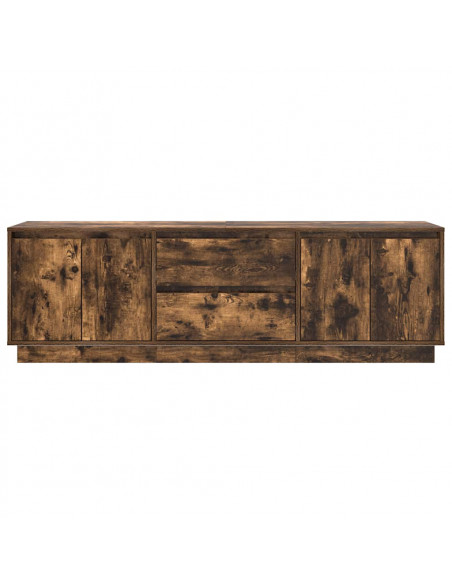 Mobile Porta TV con Luci LED Rovere Fumo 160,5x41x50 cm