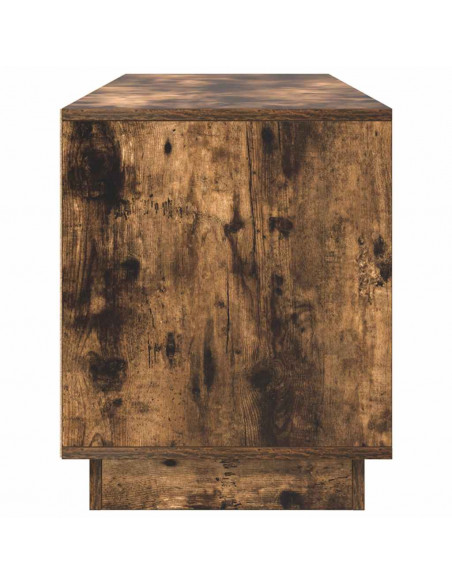 Mobile Porta TV con Luci LED Rovere Fumo 160,5x41x50 cm