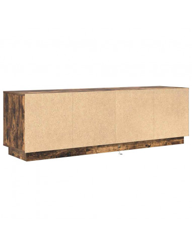 Mobile Porta TV con Luci LED Rovere Fumo 160,5x41x50 cm