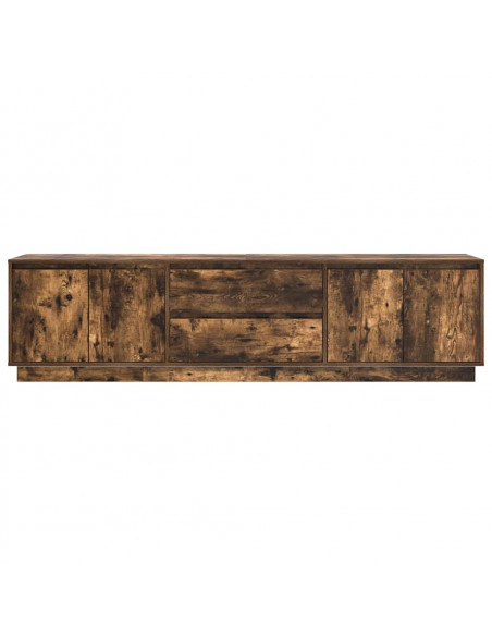 Mobile Porta TV con Luci LED Rovere Fumo 193,5x41x50 cm