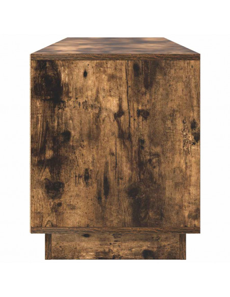 Mobile Porta TV con Luci LED Rovere Fumo 193,5x41x50 cm