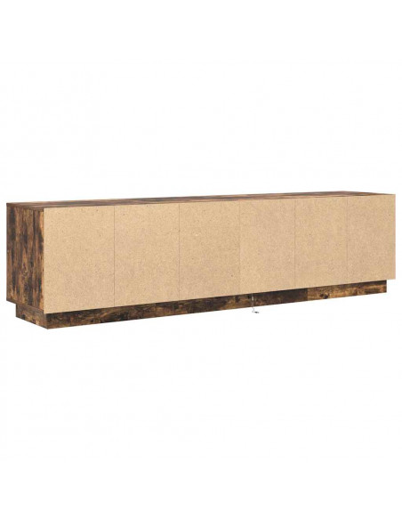 Mobile Porta TV con Luci LED Rovere Fumo 193,5x41x50 cm