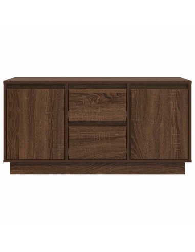 Mobile Porta TV con Luci LED Rovere Marrone 100x41x50 cm