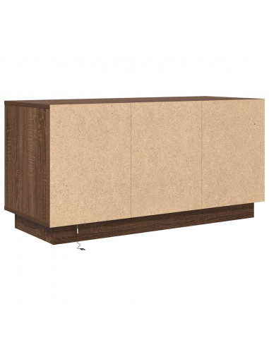 Mobile Porta TV con Luci LED Rovere Marrone 100x41x50 cm