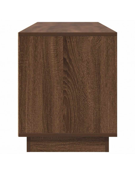 Mobile Porta TV con Luci LED Rovere Marrone 160,5x41x50 cm