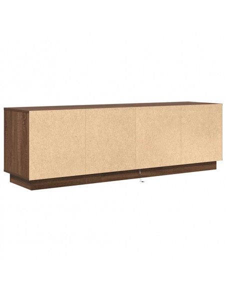 Mobile Porta TV con Luci LED Rovere Marrone 160,5x41x50 cm