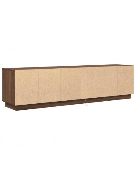 Mobile Porta TV con Luci LED Rovere Marrone 193,5x41x50 cm