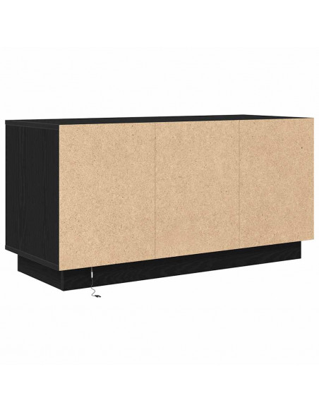 Mobile Porta TV con Luci LED Rovere Nero 100x41x50 cm
