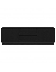 Mobile Porta TV con Luci LED Rovere Nero 160,5x41x50 cm 2