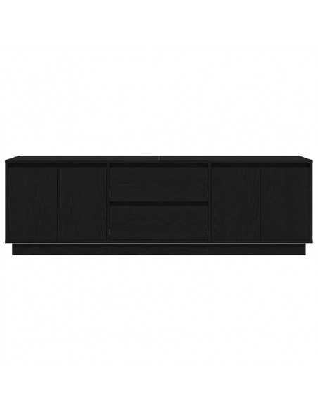 Mobile Porta TV con Luci LED Rovere Nero 160,5x41x50 cm