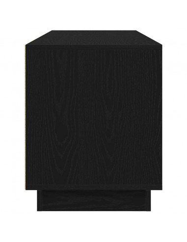 Mobile Porta TV con Luci LED Rovere Nero 160,5x41x50 cm