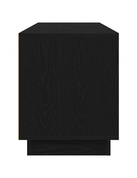 Mobile Porta TV con Luci LED Rovere Nero 160,5x41x50 cm