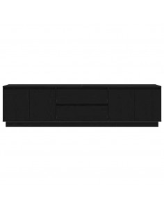 Mobile Porta TV con Luci LED Rovere Nero 193,5x41x50 cm 2