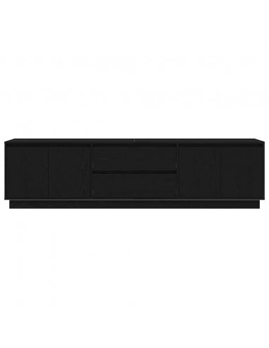 Mobile Porta TV con Luci LED Rovere Nero 193,5x41x50 cm