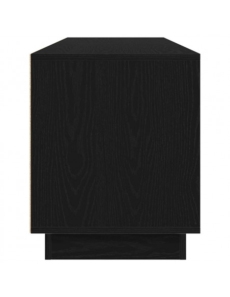 Mobile Porta TV con Luci LED Rovere Nero 193,5x41x50 cm