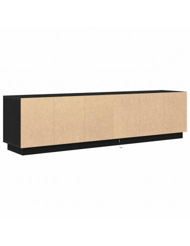 Mobile Porta TV con Luci LED Rovere Nero 193,5x41x50 cm