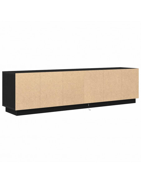 Mobile Porta TV con Luci LED Rovere Nero 193,5x41x50 cm