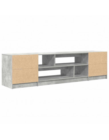 Mobile Porta TV Grigio Cemento 188,5x41x50 cm Legno Multistrato