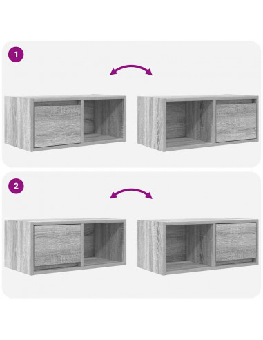 Mobile Porta TV Grigio Sonoma 60x31x25,5 cm Legno Multistrato