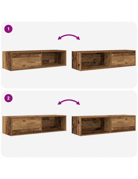 Mobile Porta TV Legno Antico 100x31x25,5 cm Legno Multistrato
