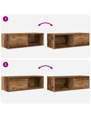 Mobile Porta TV Legno Antico 80x31x25,5 cm Legno Multistrato