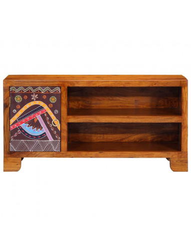 Mobile Porta TV Multicolore 90x30x45 Legno Massello di Acacia