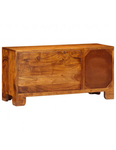 Mobile Porta TV Multicolore 90x30x45 Legno Massello di Acacia